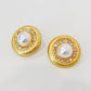 Vintage Gold Circle Studs