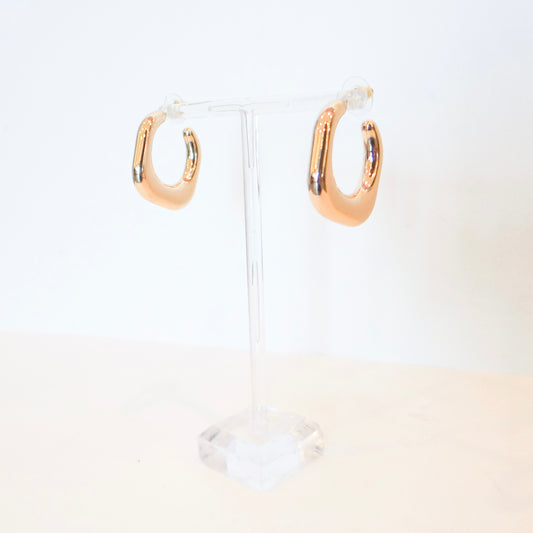 Gold Round Square Hoops
