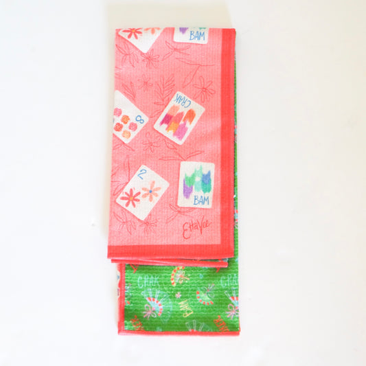 Bonjour Mahjong Tea Towel