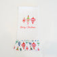 Whimsical Merry Christmas Ruffle Hand Towel