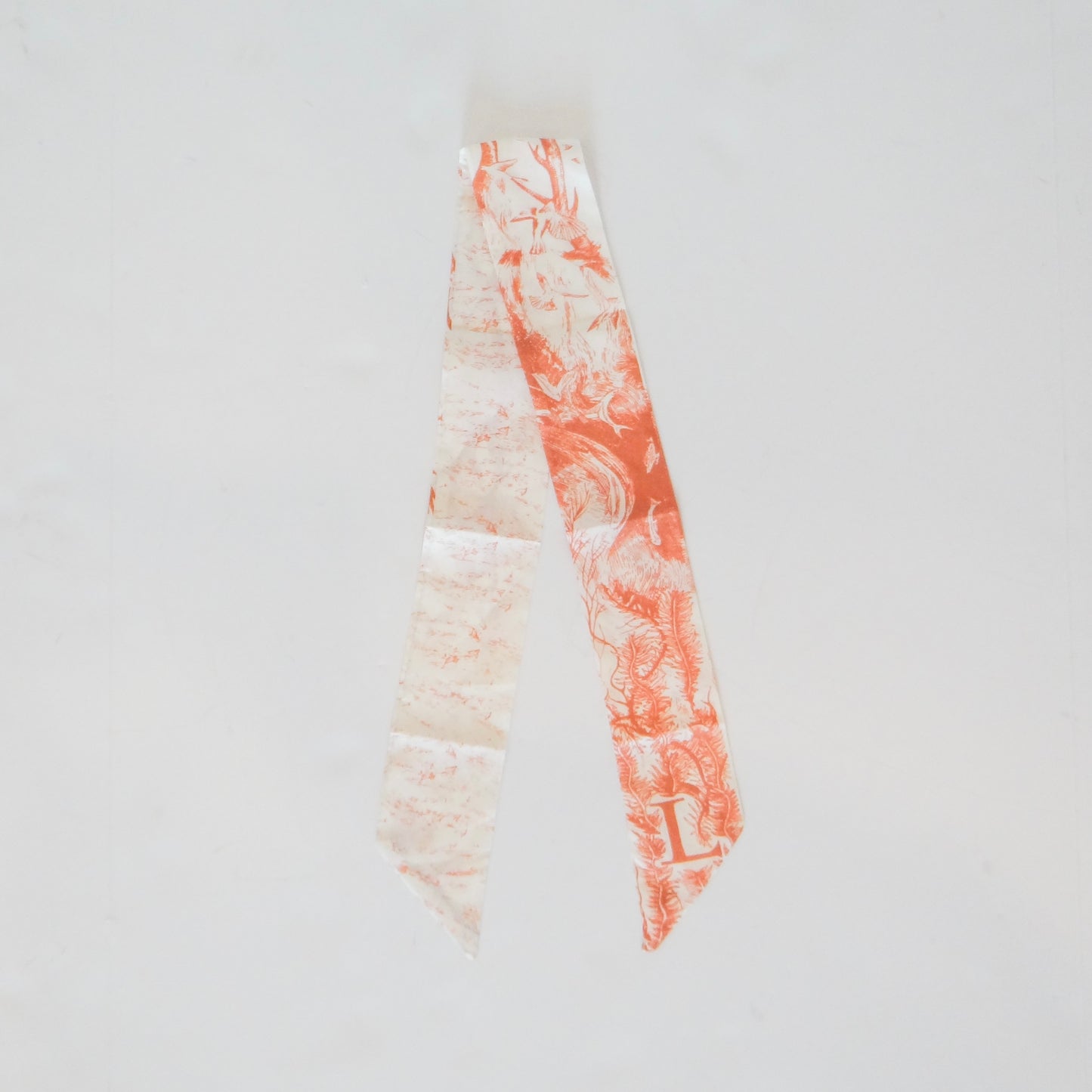 Orange Toile Skinny Scarf