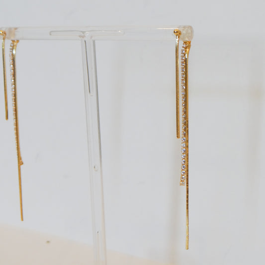 Layered Chain Rhinestone Earrings