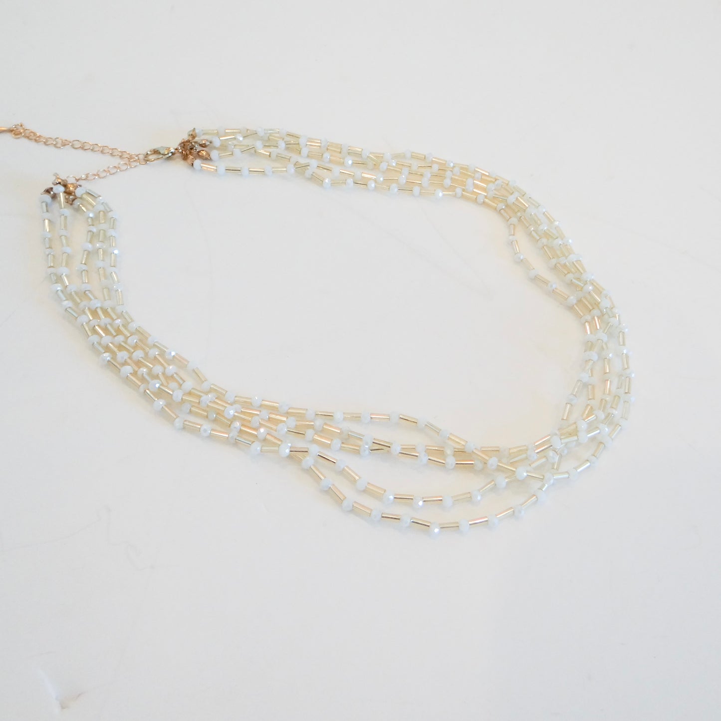 White and Gold Multi Necklace