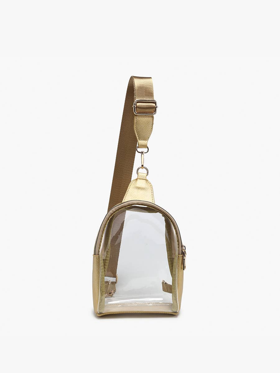 M2436CR Ellen Clear Sling Bag w/ Removable Guitar Strap: Taupe
