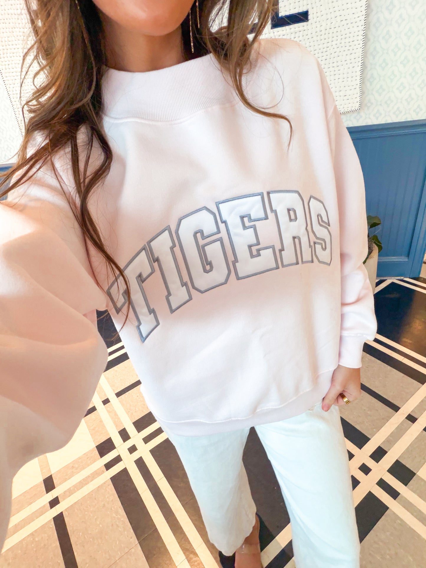 Blush Tigers Mock Neck