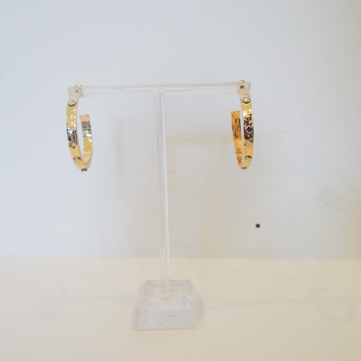 Studded Hammered Hoops