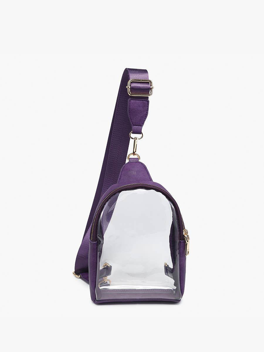 M2436CR Ellen Clear Sling Bag w/ Removable Guitar Strap: Taupe