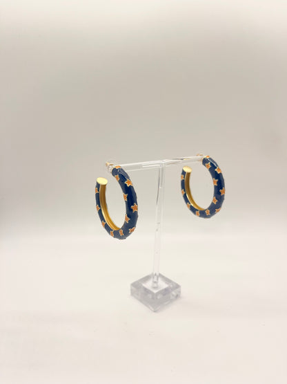 Justine Navy & Orange Earrings