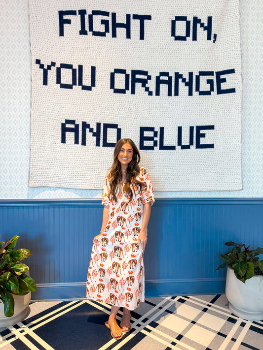 Orange Prowl Midi Dress