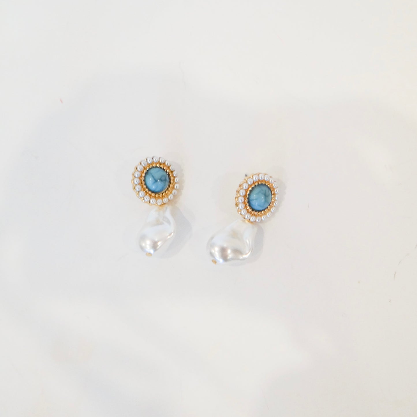 Turquoise Pearl Drop Earrings