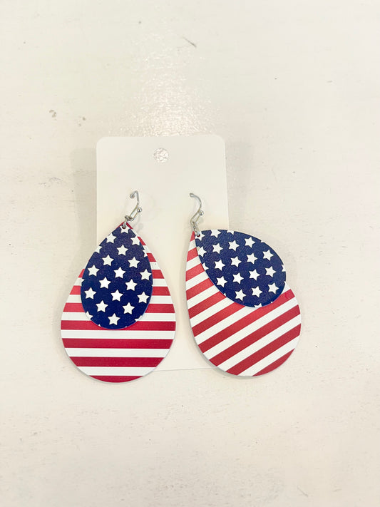 Earring of the Week 06/25 - American Flag Layered Dangle