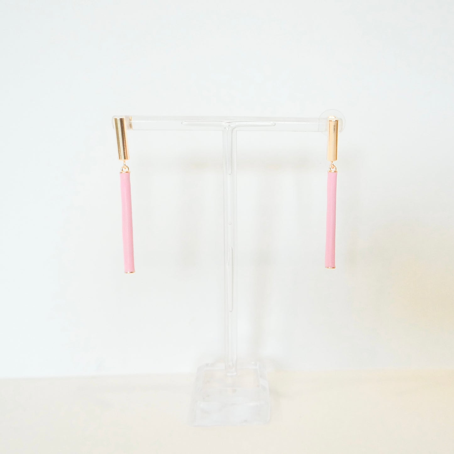 Pink Linked Bar Earrings