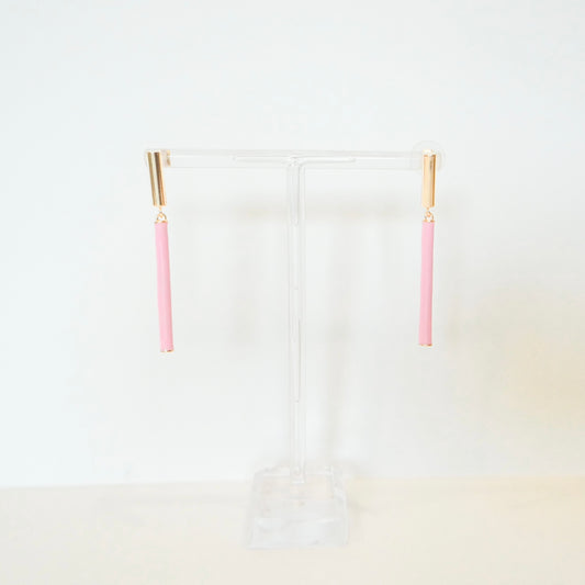 Pink Linked Bar Earrings