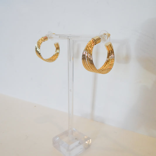 Gold Textured Hoop Earrings