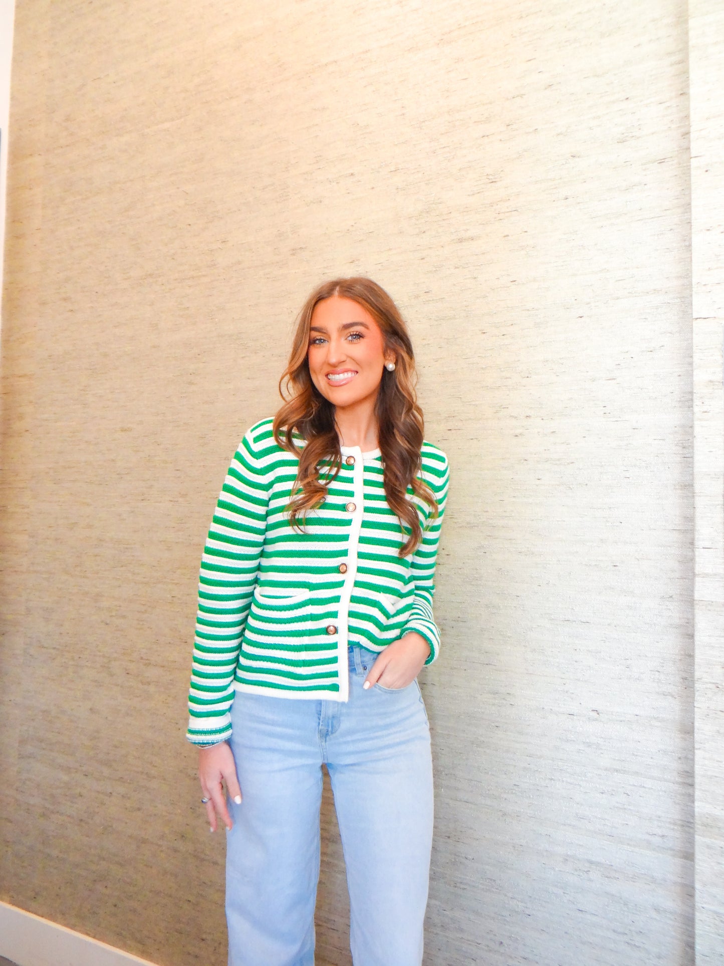 Green Striped Sweater