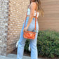 M2226CR Jessica Clear Crossbody w/ Chain: Orange