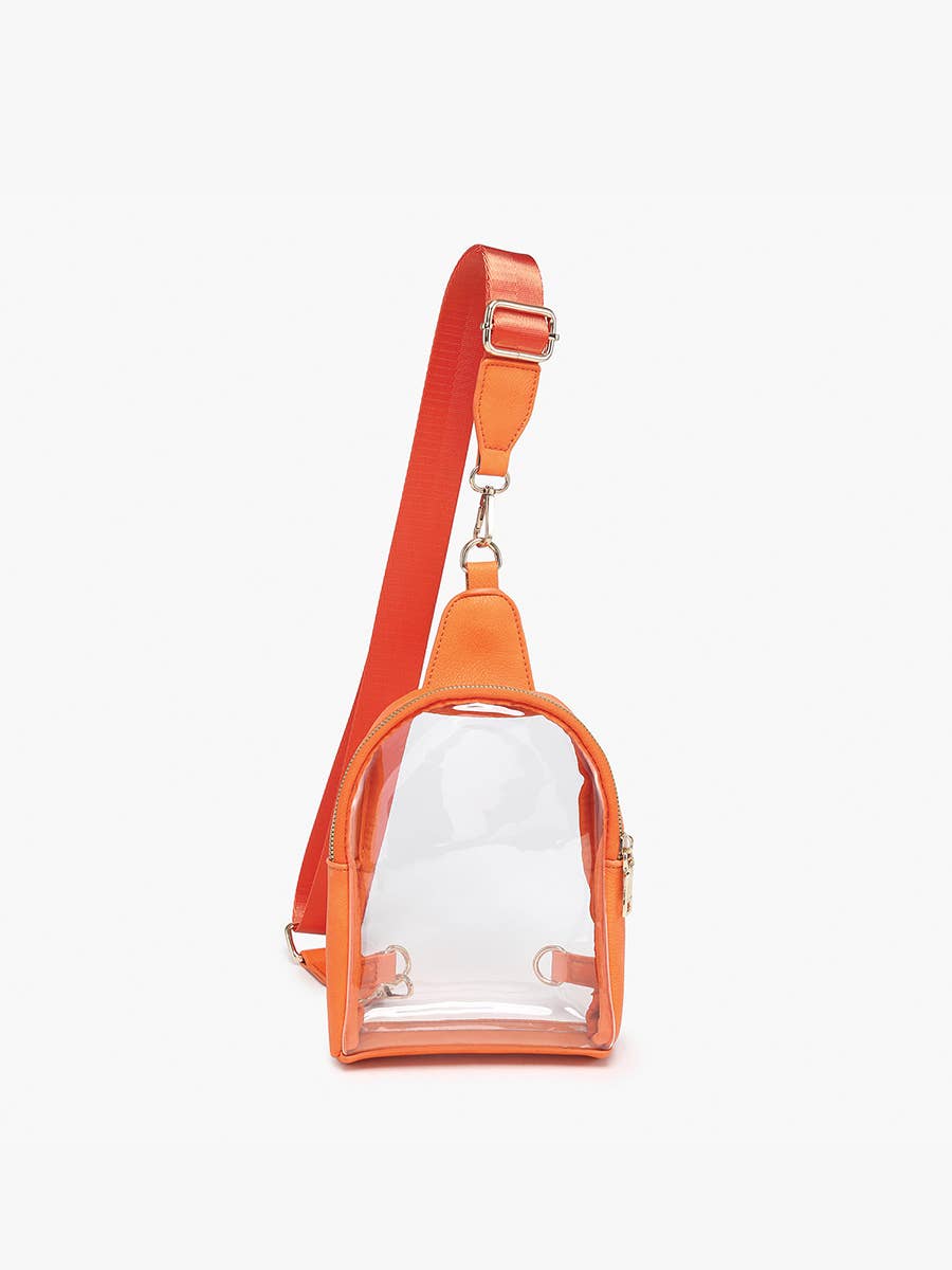 M2436CR Ellen Clear Sling Bag w/ Removable Guitar Strap: Taupe