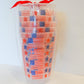 Vintage American Flag Frosted Cups