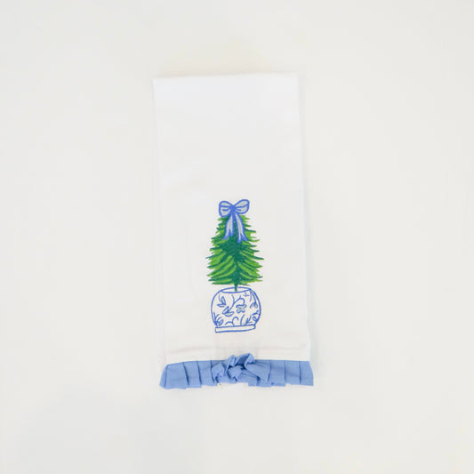 Embroidered Ginger Jar Tea Towel