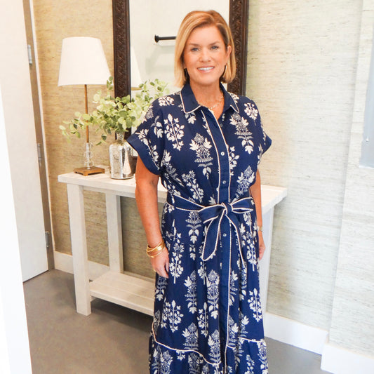 Navy Floral Maxi Dress