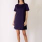 P. CILL Butter Modal Short Sleeve Dress: Navy / XL