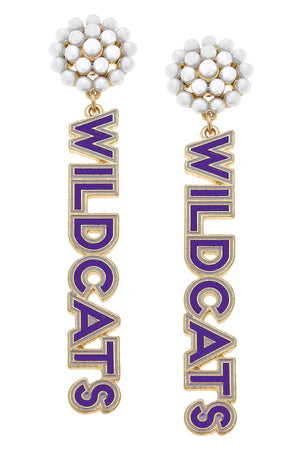 Wildcat Peal Cluster Drop Earrings