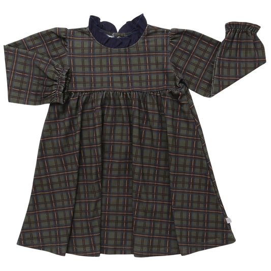 Girls Cabin Cozy Long Sleeve Ruffle Collar Dress