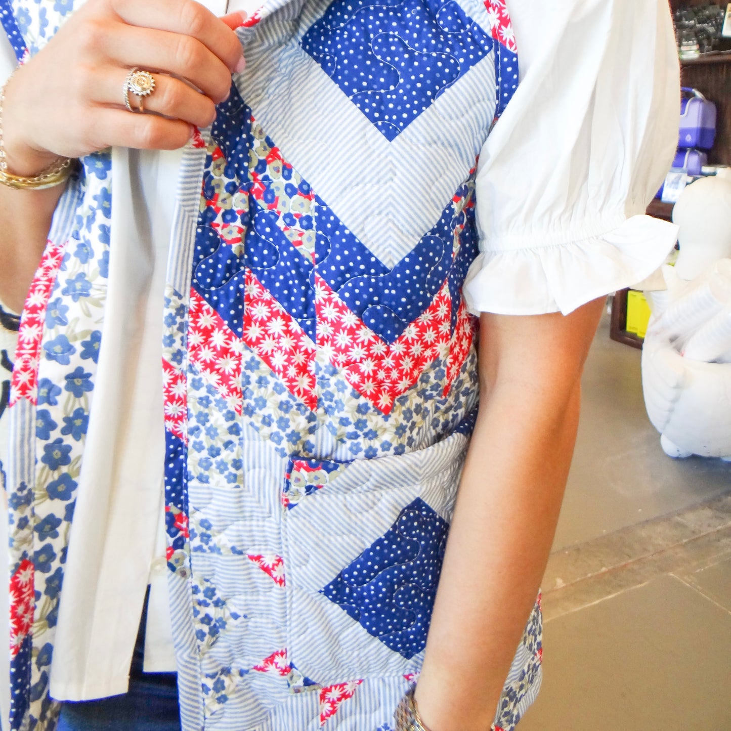 Americana Patchwork Quilted Vest