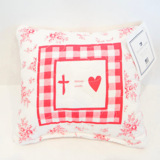 Cross = Love Quilted Pillow