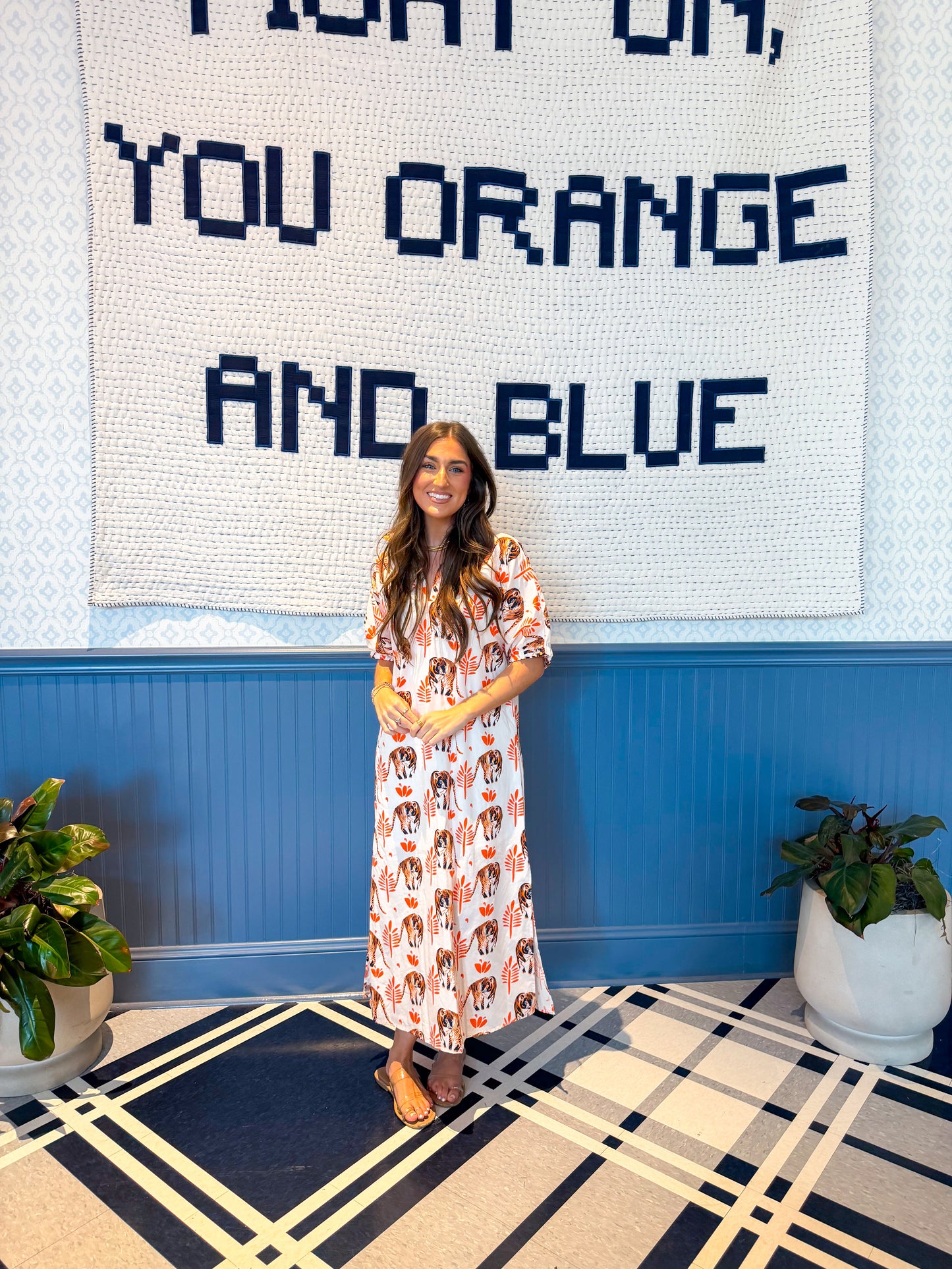 Orange Prowl Midi Dress