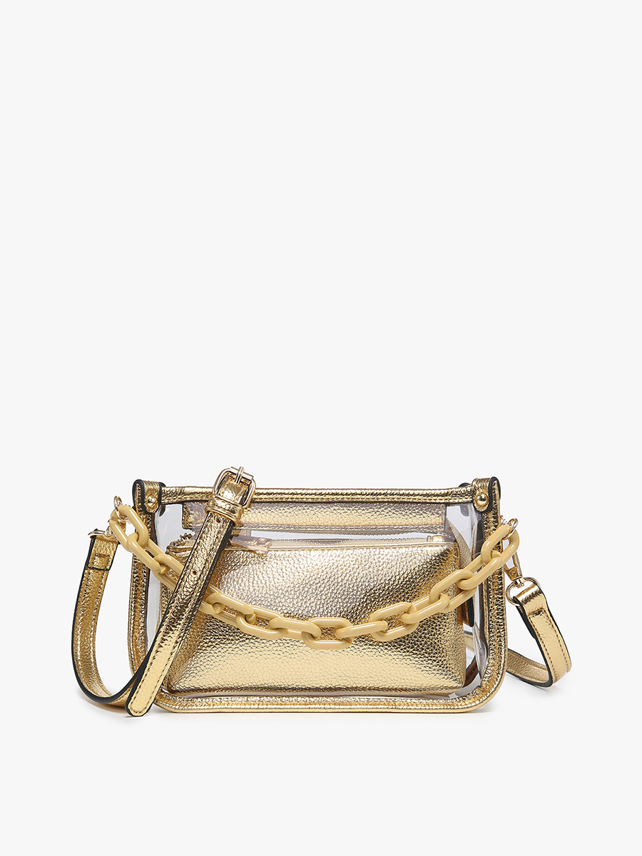 M2226CR Jessica Clear Crossbody w/ Chain: Orange