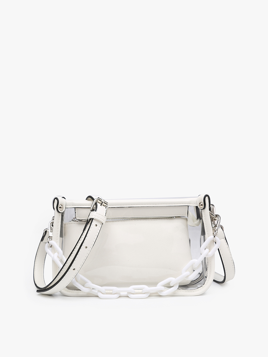 M2226CR Jessica Clear Crossbody w/ Chain: Orange
