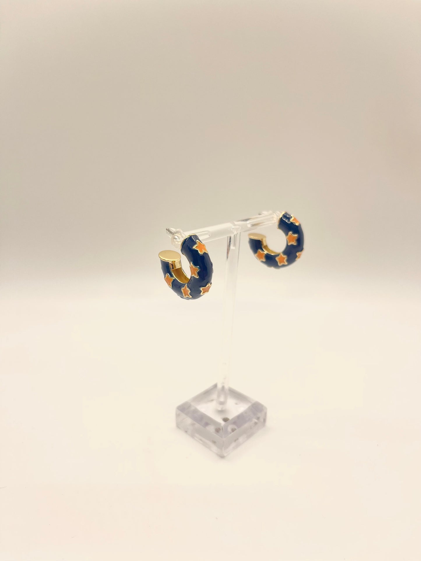 Justine Navy & Orange Earrings