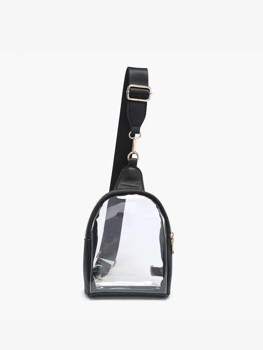 M2436CR Ellen Clear Sling Bag w/ Removable Guitar Strap: Taupe