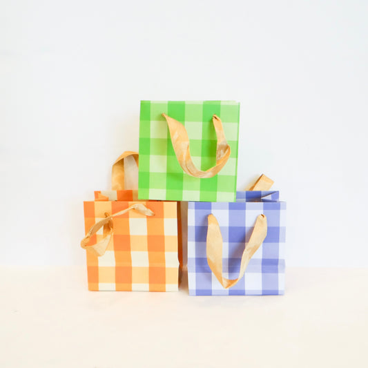 Small Gingham Gift Bag