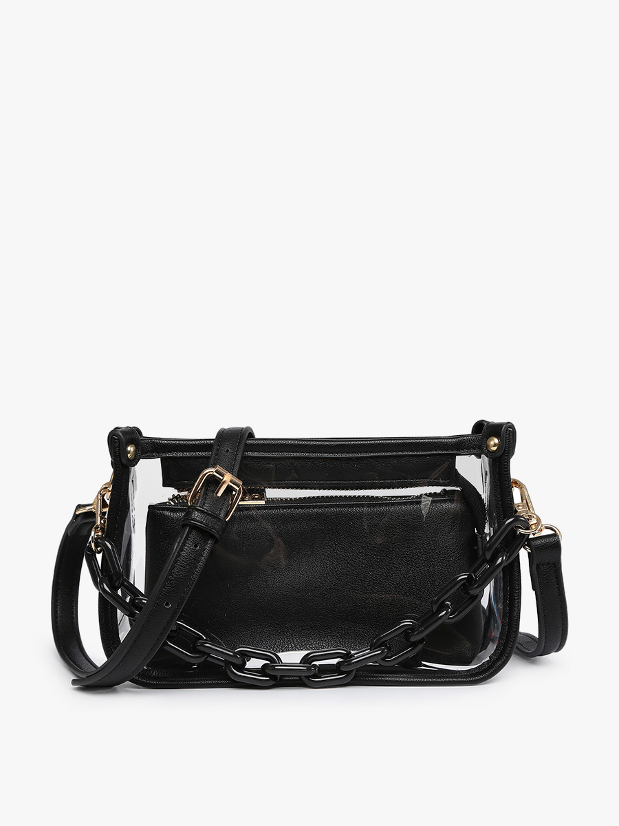 M2226CR Jessica Clear Crossbody w/ Chain: Orange