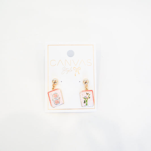 Mahjong Tile Dangle Earrings