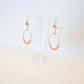 Gold and Orange Dangle Earrings