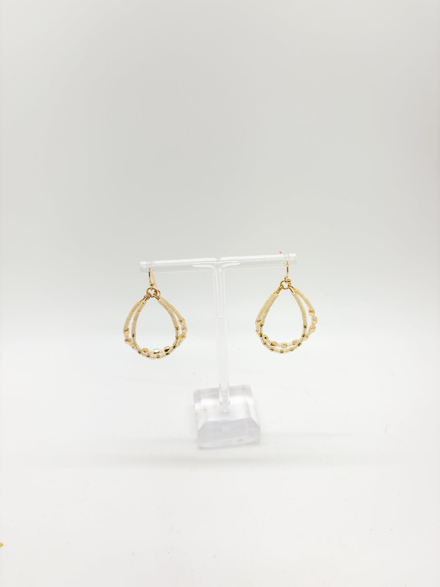 Beaded Teardrop Hoops