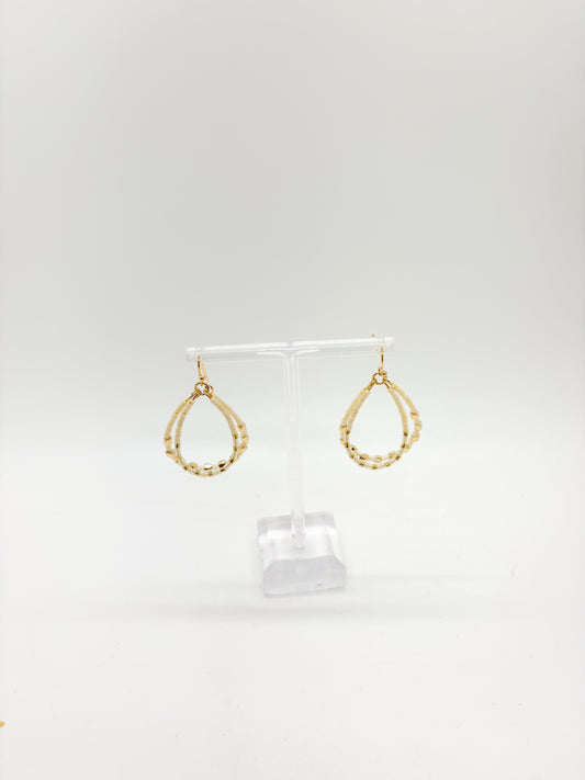 Beaded Teardrop Hoops