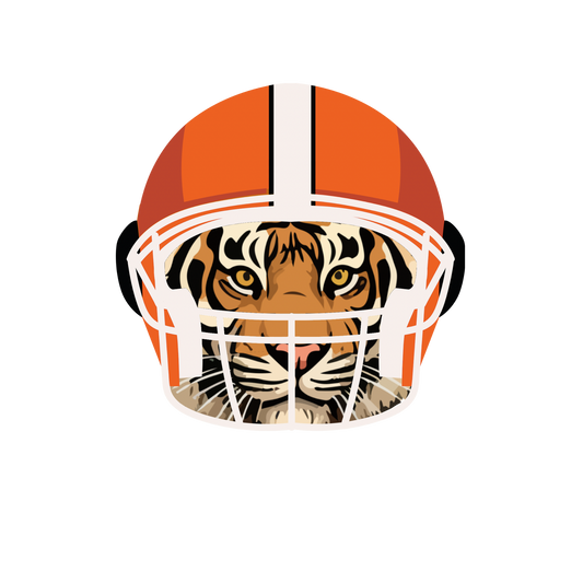 Tiger In A Helmet : Yard Sign Orange