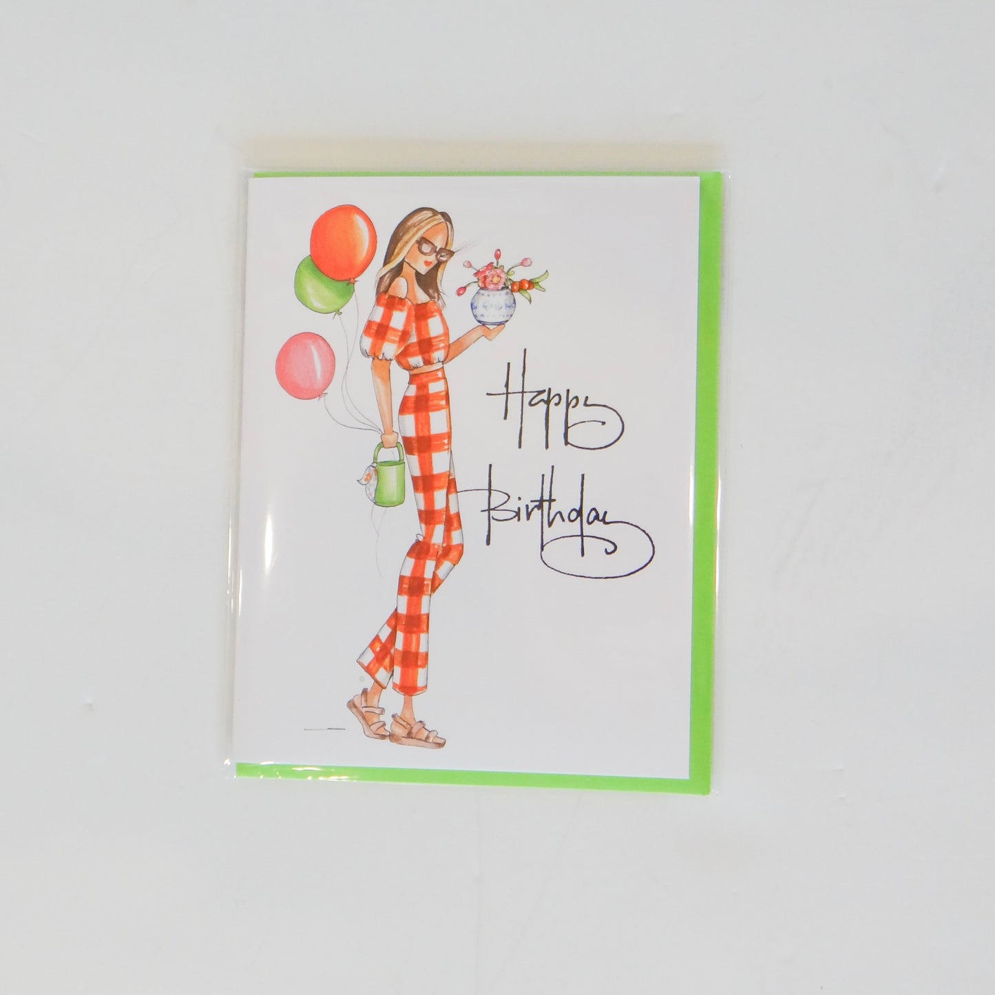 May Gingham Birthday Card