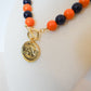 Auburn Beaded Pendant Necklace