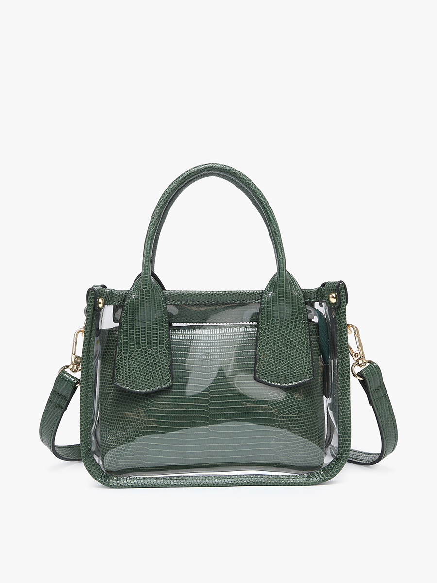 M2225CR Stacey Clear Satchel w/ Inner Bag: Mauve