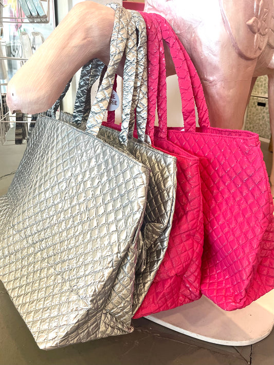 Puffy Quilted Large Tote