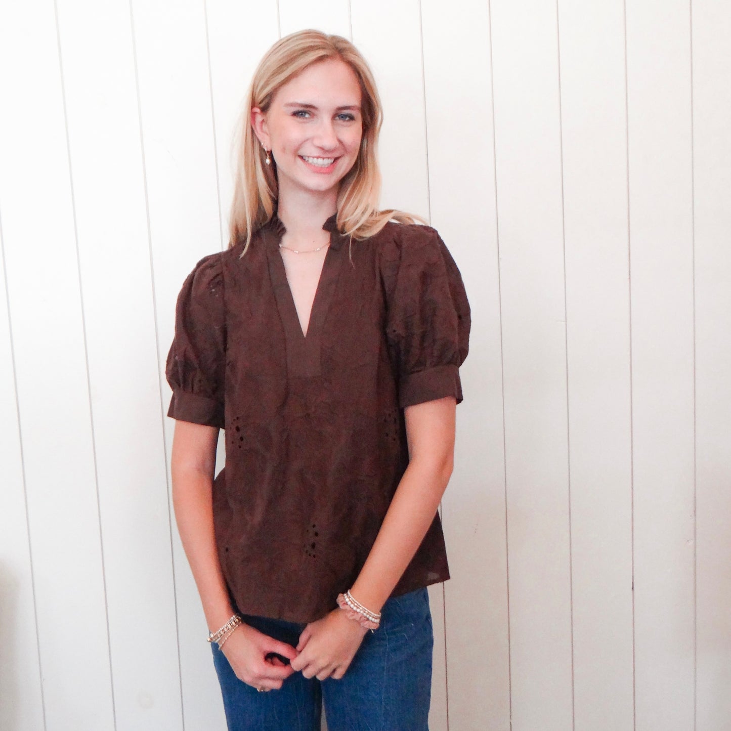 Brown Floral Top