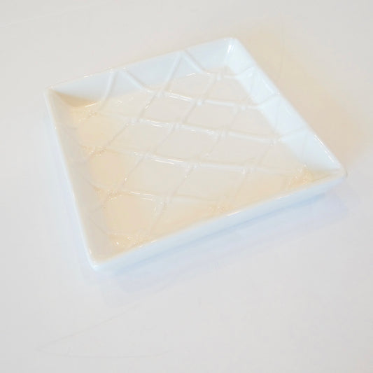 White Textured Napkin Tray