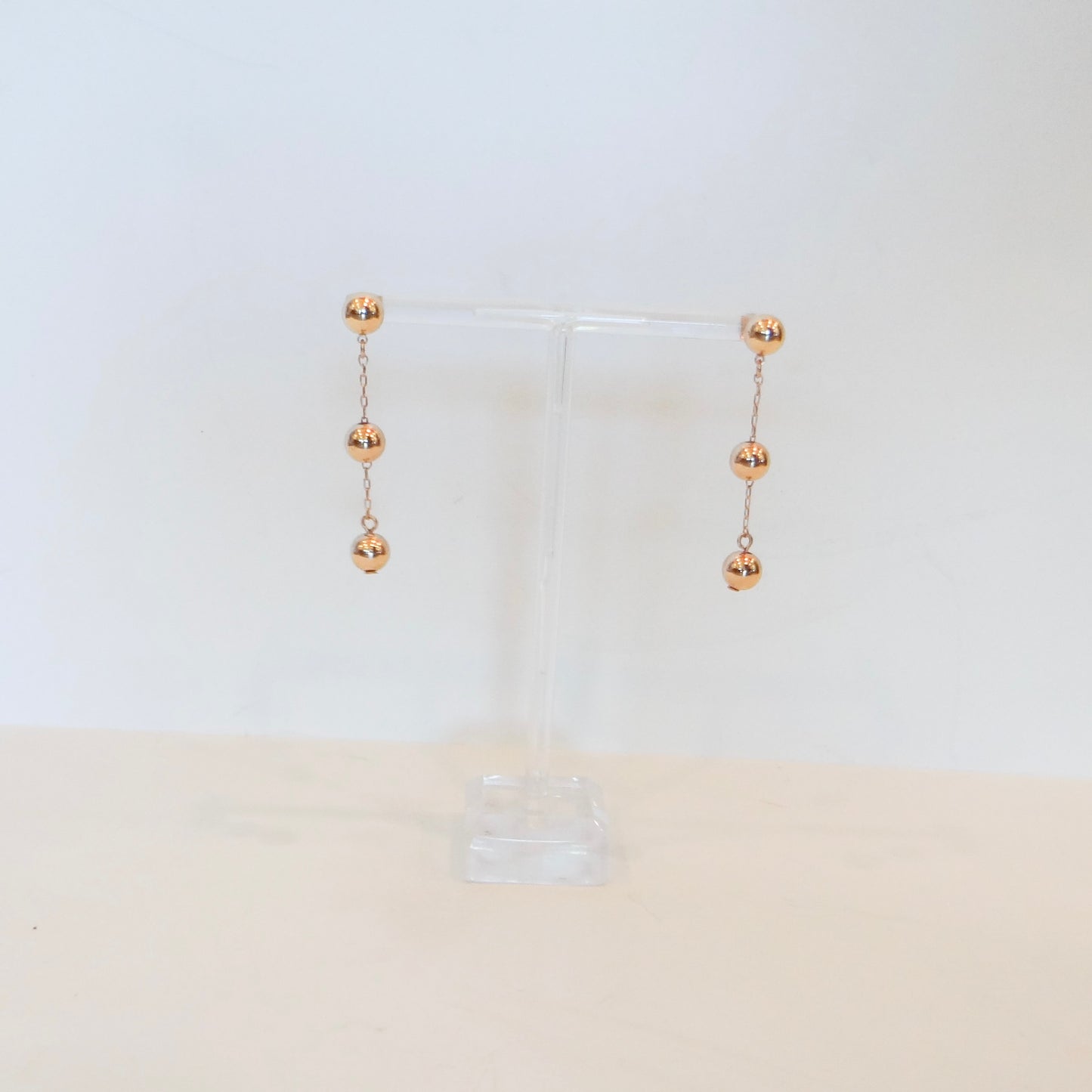 Gold Bead Drop Earrings