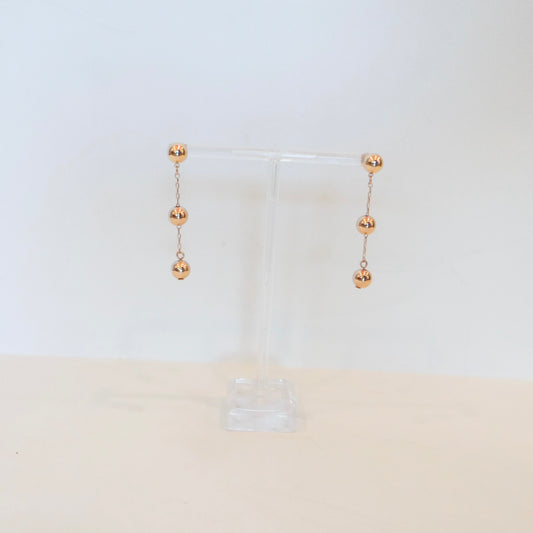Gold Bead Drop Earrings