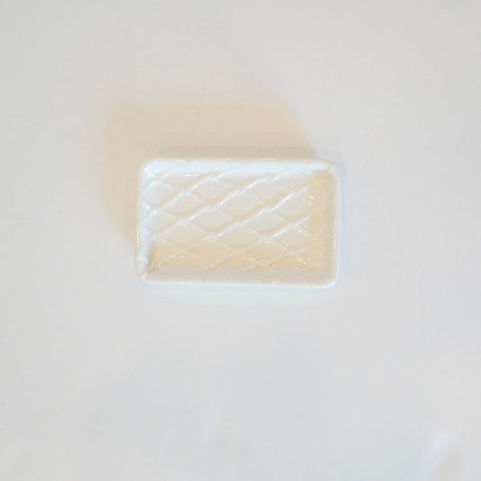 White Textured Soap Dish